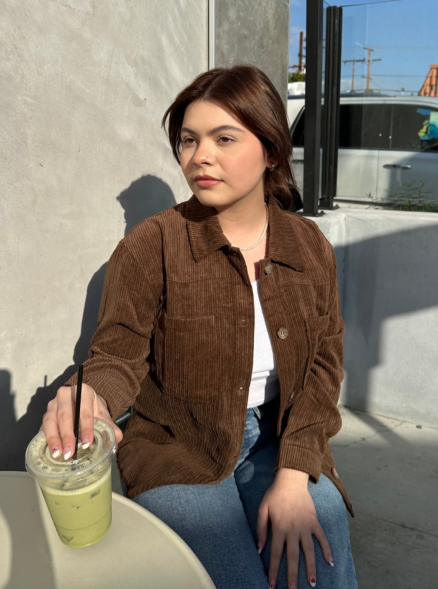 Brown Corduroy Shacket