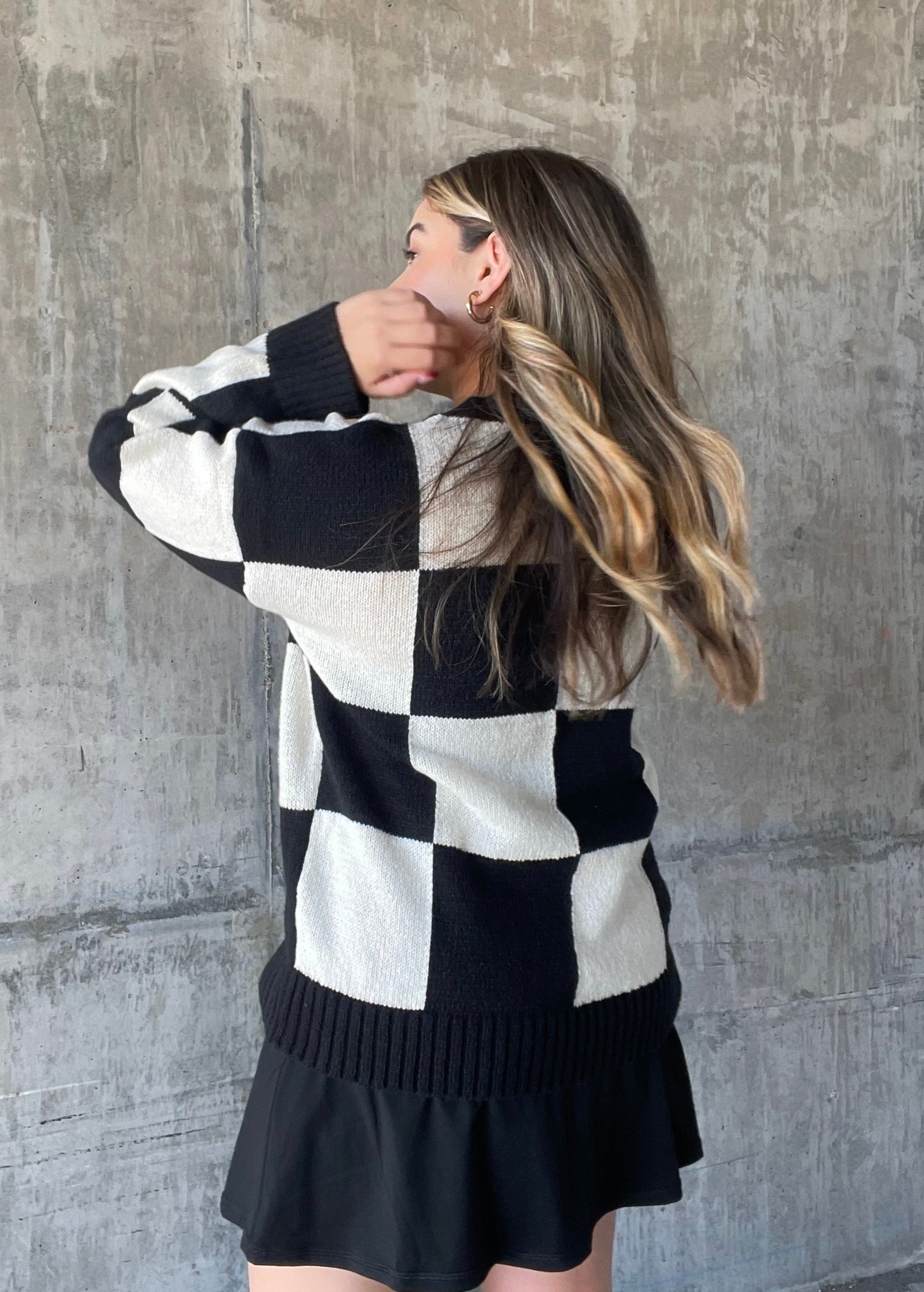 Squared Up Checkered Sweater