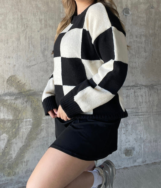 Squared Up Checkered Sweater