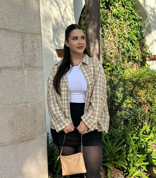 Oversized Flannel Shirt -- Yellow